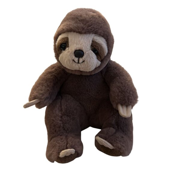 Aurora Sloth Plush 8" Super Soft Sitting Stuffed Animal Toy 2020 Brown Tan - Picture 1 of 5